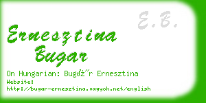 ernesztina bugar business card